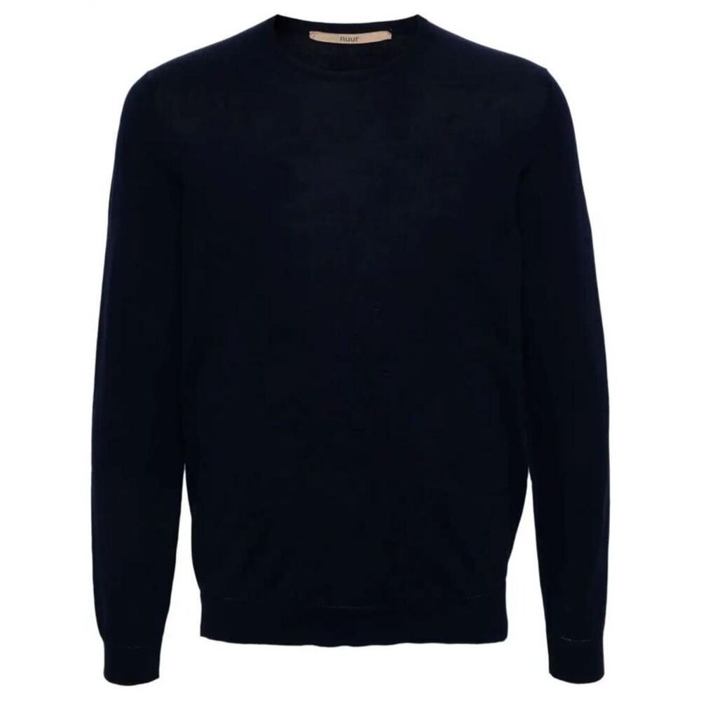 NUUR Men's Crew Neck Long Sleeve Knit Sweater Men BLUE Sweaters & Cardigans